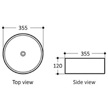 Artis 88 355mm Matte White Ceramic Above Counter Basin